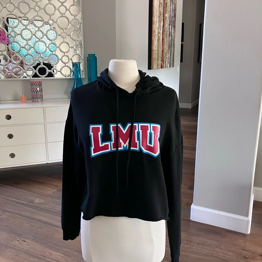 Womens Cropped Hooded LMU Sweatshirt-L - Picture 1 of 12